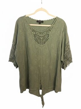 Lane Bryant Crochet Tie-Front Women's Top
